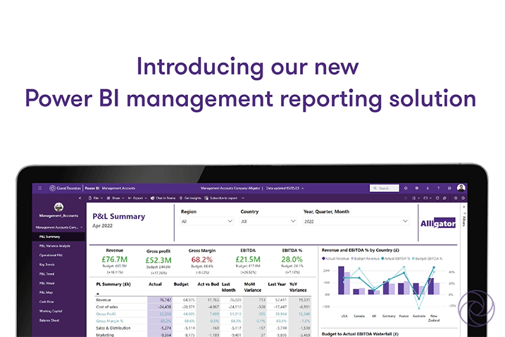 Screenshot from Power BI Reporting software video