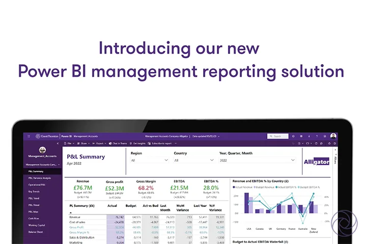 Screenshot from Power BI Reporting software video