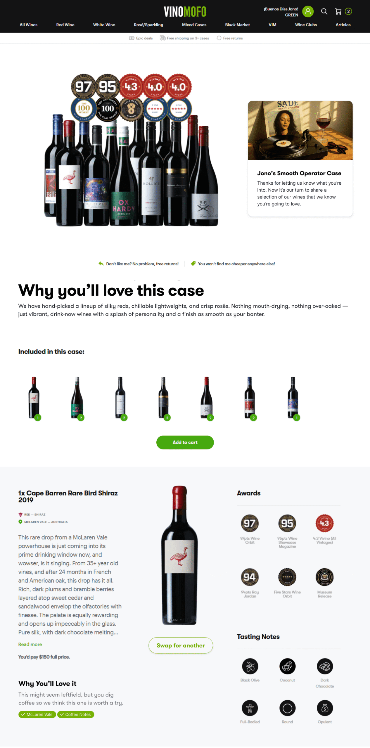web wine Screenshot of wine on website